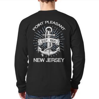 Point Pleasant Nj Vintage Nautical Anchor And Rope T Back Print Long Sleeve T-shirt | Mazezy UK
