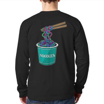 Polysexual Poly Lgbtqia Pasta Noodle Cup Gay Pride Back Print Long Sleeve T-shirt | Mazezy