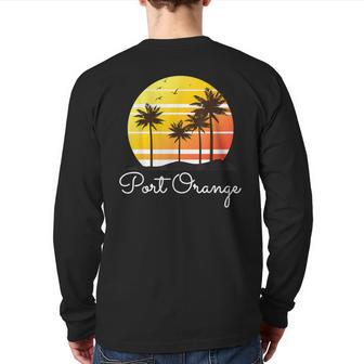 Port Orange Florida Vacation Beach Family Group Back Print Long Sleeve T-shirt | Mazezy