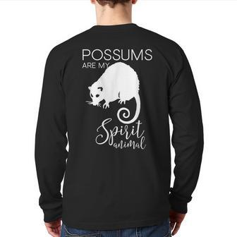 Possum Spirit Animal J000461 Back Print Long Sleeve T-shirt | Mazezy