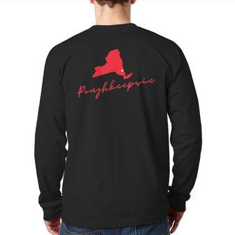 Poughkeepsie New York Hudson Valley Souvenir Back Print Long Sleeve T-shirt | Mazezy
