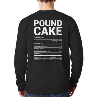 Pound Cake Nutrition Facts Family Matching Christmas Costume Back Print Long Sleeve T-shirt - Monsterry DE