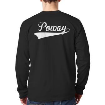 Poway Baseball Styled Jersey Softball Back Print Long Sleeve T-shirt | Mazezy