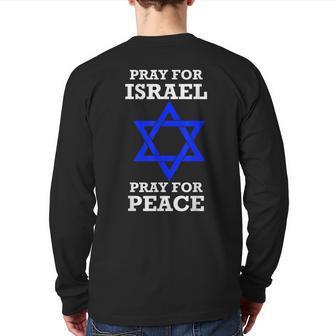 Pray For Israel Peace Back Print Long Sleeve T-shirt - Monsterry AU