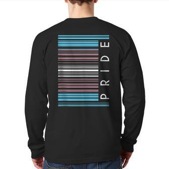 Pride Trans Barcode Lgbt Social Justice Human Rights Back Print Long Sleeve T-shirt | Mazezy