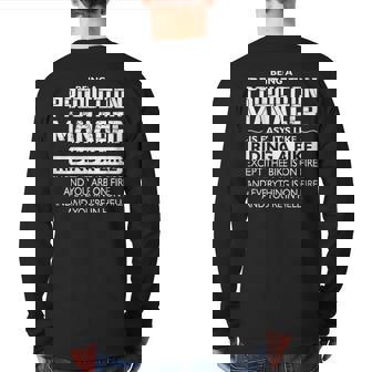 Being A Production Manager Like The Bike Is On Fire Back Print Long Sleeve T-shirt | Mazezy