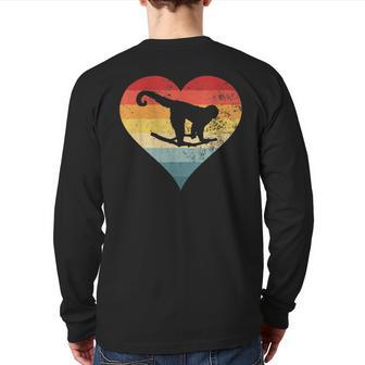 Protection Of The Colombian White Faced Capuchin Silhouette Back Print Long Sleeve T-shirt | Mazezy