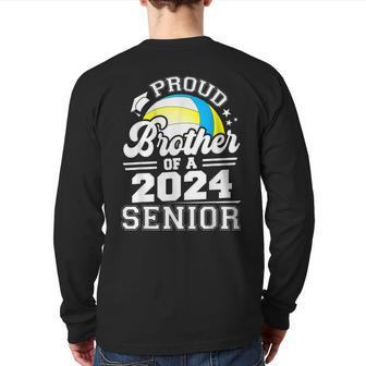 Proud Brother Of A 2024 Senior Graduate Volleyball Senior 24 Back Print Long Sleeve T-shirt - Thegiftio
