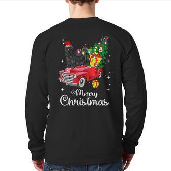Puli Ride Red Truck Christmas Pajama Dog Back Print Long Sleeve T-shirt | Mazezy