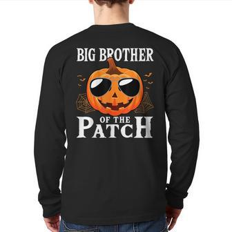 Pumpkin Big Brother Of The Patch Family Halloween Costume Back Print Long Sleeve T-shirt - Thegiftio UK