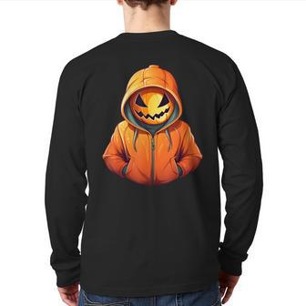Pumpkin Costumes For Halloween Pumpkin Halloween 2023 Back Print Long Sleeve T-shirt - Thegiftio UK