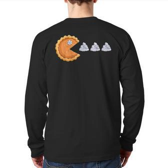 Pumpkin Pie Gamer Thanksgiving Back Print Long Sleeve T-shirt - Seseable