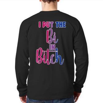 I Put The Bi In Bitch Bisexual Pride Flag Quote Back Print Long Sleeve T-shirt | Mazezy UK