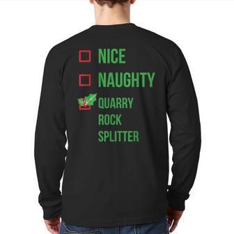 Quarry Rock Splitter Pajama Christmas Back Print Long Sleeve T-shirt | Mazezy