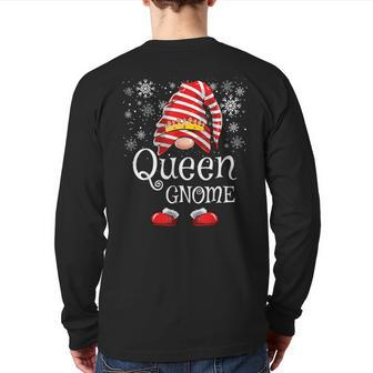 Queen Gnome Matching Family Gnomes Christmas Back Print Long Sleeve T-shirt - Monsterry