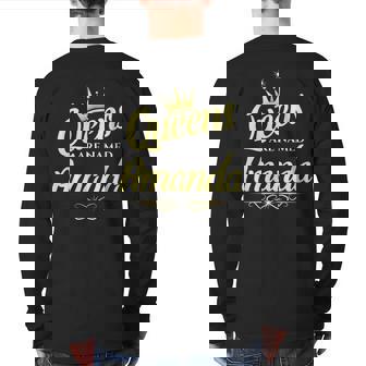 Queens Are Named Amanda Back Print Long Sleeve T-shirt | Mazezy