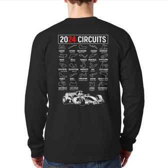 Racing Circuit Track Car Fan Race Lover 2024 Calendar Back Print Long Sleeve T-shirt - Seseable