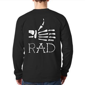 Rad Skeleton Thumb Cool Gag Radiography Lovers Back Print Long Sleeve T-shirt | Mazezy