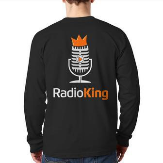 Radio King Microphone Dj Radio Host Anchor Ham Radio Back Print Long Sleeve T-shirt | Mazezy