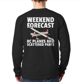 Rc Plane For Rc Pilot Model Airplane Lover Back Print Long Sleeve T-shirt | Mazezy
