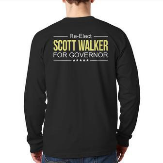 Re-Elect Scott Walker For Governor Back Print Long Sleeve T-shirt | Mazezy