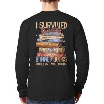 Read Banned Books I Survived Reading Banned Books Back Print Long Sleeve T-shirt - Monsterry UK