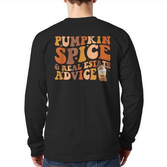 Real Estate Halloween Pumpkin Spice And Real Estate Advice Back Print Long Sleeve T-shirt - Seseable