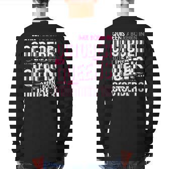 Real Queens Are Born On October 13 13Th Birthday Back Print Long Sleeve T-shirt | Mazezy