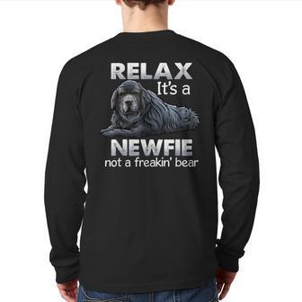 Relax It's A Newfie Newfoundland Dog Owner Back Print Long Sleeve T-shirt | Mazezy