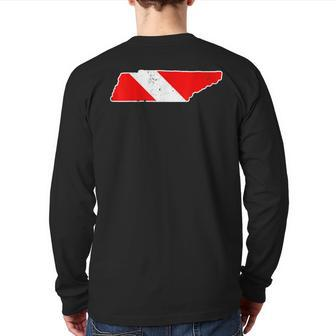 Rescue Diver Tennessee Diver Down Flag Back Print Long Sleeve T-shirt | Mazezy