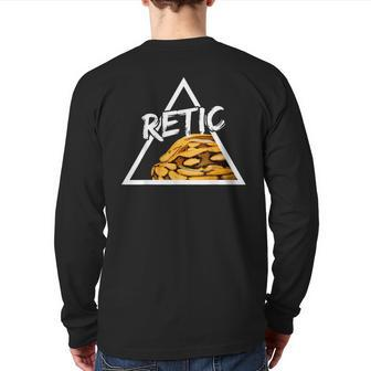 Retic Reticulated Python Snake Keeper Reptile Back Print Long Sleeve T-shirt | Mazezy