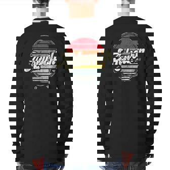 Retro Ackworth Home State Cool 70S Style Sunset Back Print Long Sleeve T-shirt | Mazezy