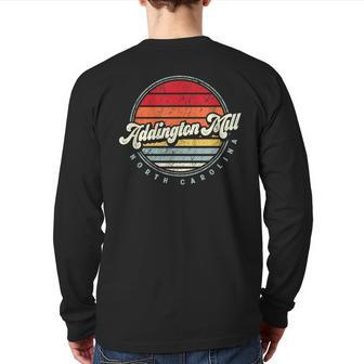 Retro Addington Mill Home State Cool 70S Style Sunset Back Print Long Sleeve T-shirt | Mazezy
