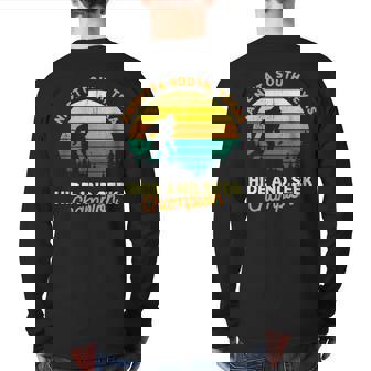 Retro Annetta South Texas Big Foot Souvenir Back Print Long Sleeve T-shirt | Mazezy