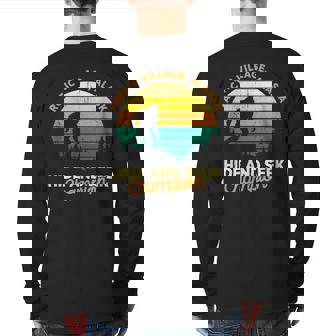 Retro Arctic Village Alaska Big Foot Souvenir Back Print Long Sleeve T-shirt | Mazezy