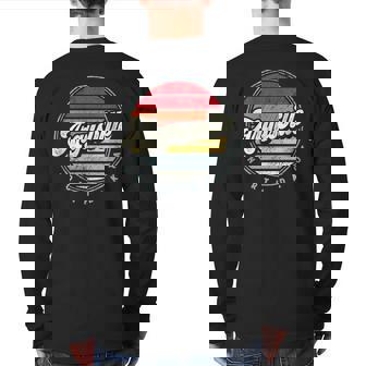 Retro Argusville Home State Cool 70S Style Sunset Back Print Long Sleeve T-shirt | Mazezy