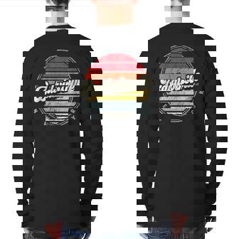 Retro Baldwinsville Home State Cool 70S Style Sunset Back Print Long Sleeve T-shirt | Mazezy