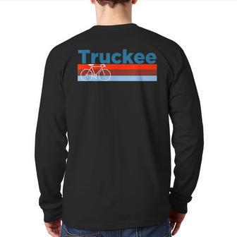 Retro Bicycle & Mountain Bike Truckee California Back Print Long Sleeve T-shirt | Mazezy