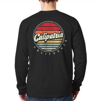 Retro Calipatria Home State Cool 70S Style Sunset Back Print Long Sleeve T-shirt | Mazezy