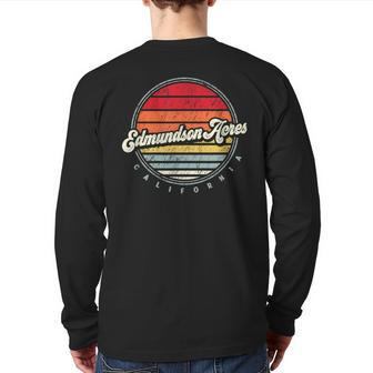 Retro Edmundson Acres Home State Cool 70S Style Sunset Back Print Long Sleeve T-shirt | Mazezy