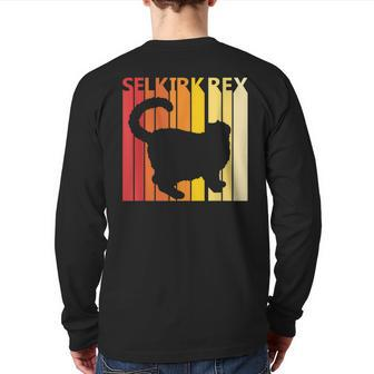 Retro Selkirk Rex Cat Merry Christmas Back Print Long Sleeve T-shirt | Mazezy