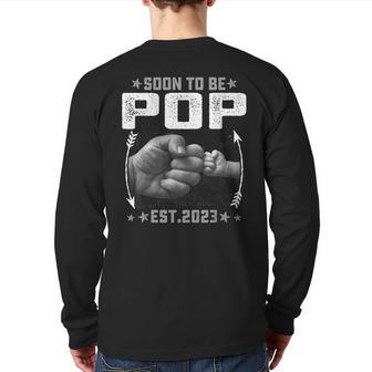 Retro Soon To Be Pop Est 2023 Family Back Print Long Sleeve T-shirt | Mazezy