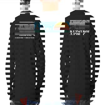 Retro Sunset Stripes Alledonia Ohio Back Print Long Sleeve T-shirt | Mazezy