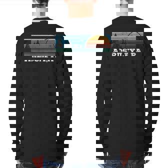 Retro Sunset Stripes Ardsley Pennsylvania Back Print Long Sleeve T-shirt | Mazezy
