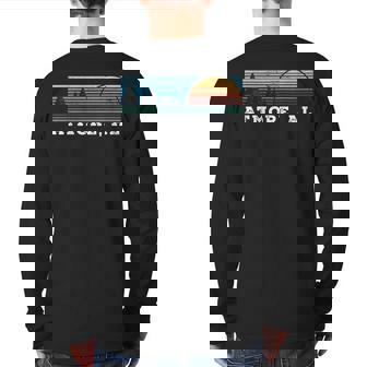 Retro Sunset Stripes Atmore Alabama Back Print Long Sleeve T-shirt | Mazezy