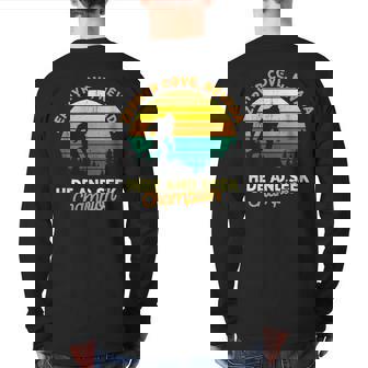 Retro Zephyr Cove Nevada Big Foot Souvenir Back Print Long Sleeve T-shirt | Mazezy