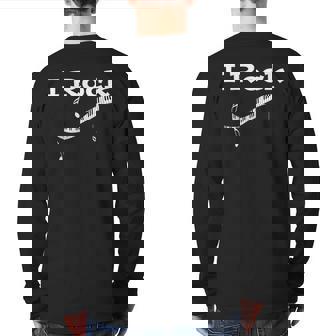 I Rock Keyboard Musical Notes Back Print Long Sleeve T-shirt | Mazezy