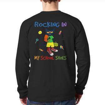 Rocking In My School Shoes Cat Back To School Back Print Long Sleeve T-shirt - Seseable