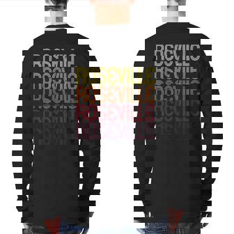 Roseville Ca Vintage Style California Back Print Long Sleeve T-shirt | Mazezy
