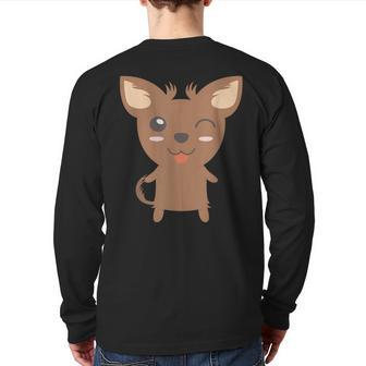 Russkiy Toy Russian Toy Terrier Toychik Back Print Long Sleeve T-shirt | Mazezy